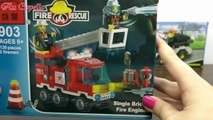 Niños para 4 coches de dibujos animados de lego-desarrollar recogen camión de bomberos