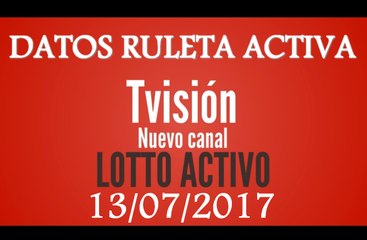 Ruleta Activa: datos para el día 13 Julio 2017