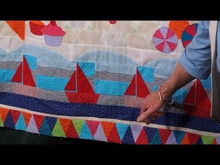 Sail Boats row of Jennie's Stripy Stripey Story Quilt (taster video)