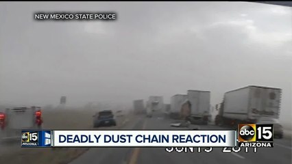 Deadly chain reaction crash caused by dusty conditions along New Mexico border