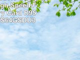 Transcend SDXC UHSI U3 64GB High Speed Flash Memory Card R95 W60MBs TS64GSDU3