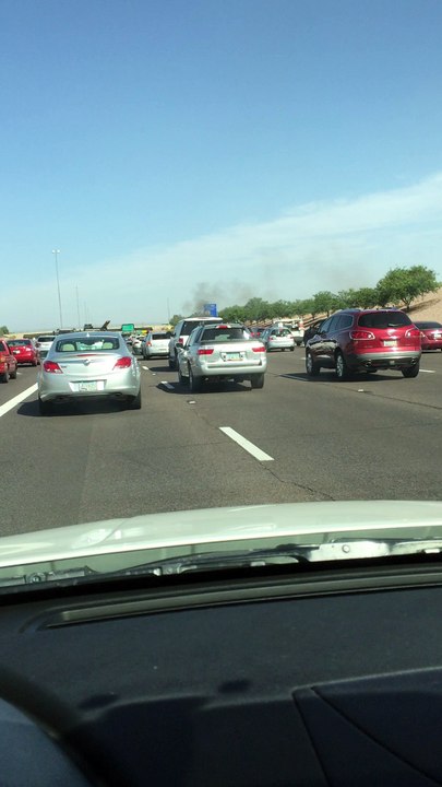 car on fire on the highway