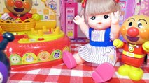 アンパンマン メルちゃん おもちゃの料理ショーごっこ遊び❤︎おうちのキッチンでたまご寸劇 スライム注射❤︎Baby doll house toys play surprise eggs slime