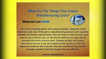 What Impacts Your Manufacturing Cost
