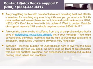 Contact Quickbooks error support 8554414417?