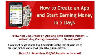 How To Create An App And Start Earning Money In 7 Days