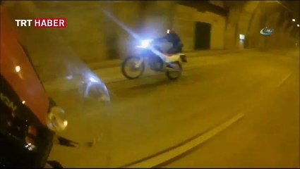 Tünelde şov yapayım derken kaza yaptı