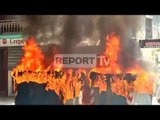 Report TV - Tiranë, një cigare ndez në flakë kazanët e plehrave te ‘Myslym Shyri’