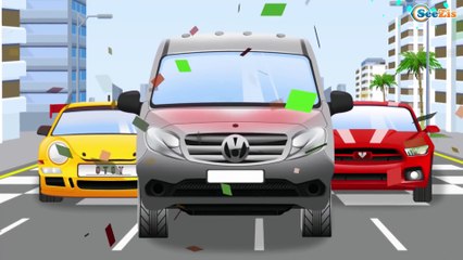 Cars for kids - The Red Racing Car - Car Videos CV - Power Wheels PW