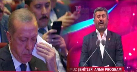 Şehit babasının şiiri Cumhurbaşkanı Erdoğan'ı ağlattı! / 15 Temmuz Şehitleri Anma Programı