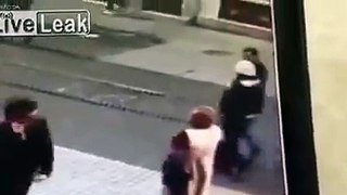 Moment of the suicide bomber going off in Istanbul