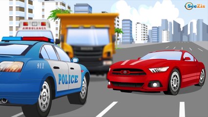 The Police Car and Real Fire Truck help Cars Kids Cartoon | Emergency Vehicles for children