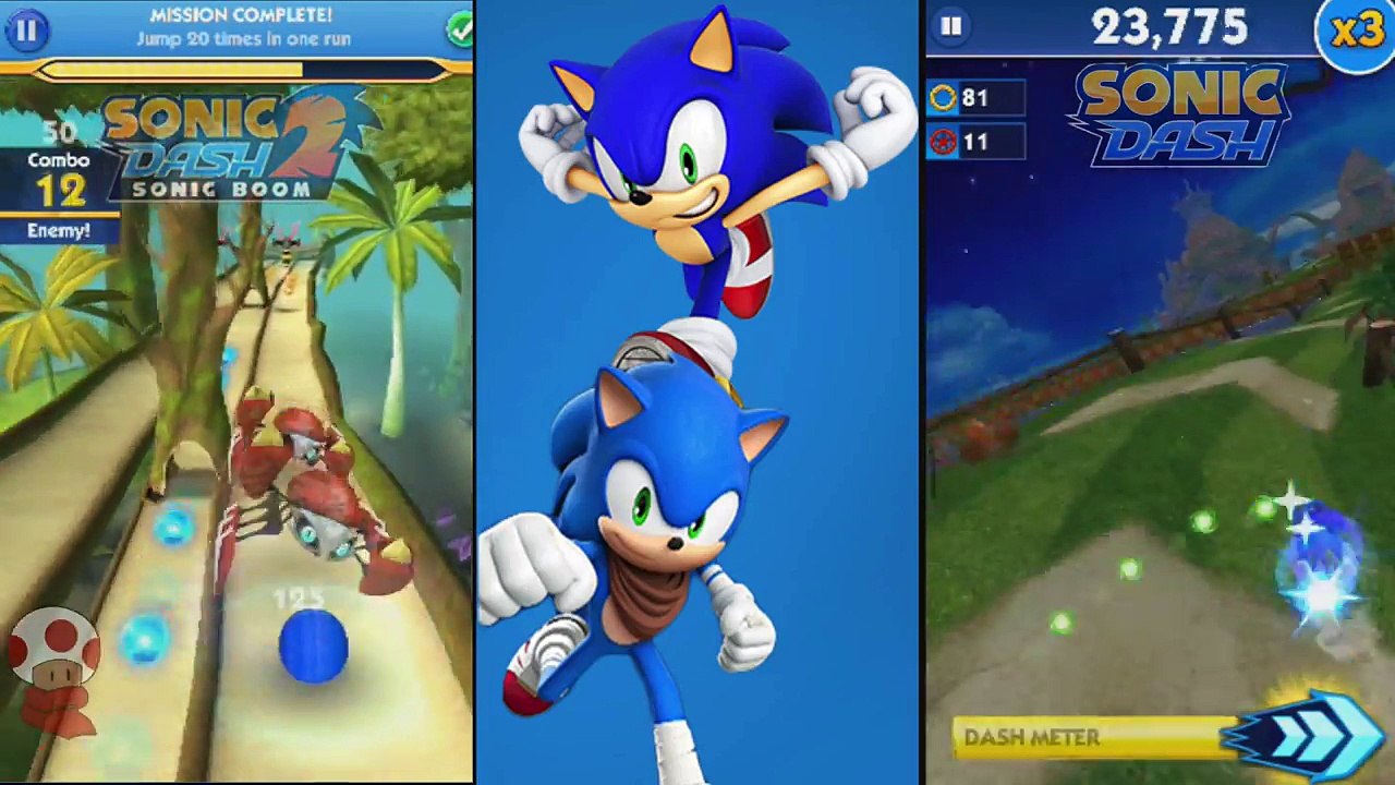 Sonic Dash vs Sonic Dash 2 Sonic Boom Whos the best Shadow? / Shadow vs Shadow