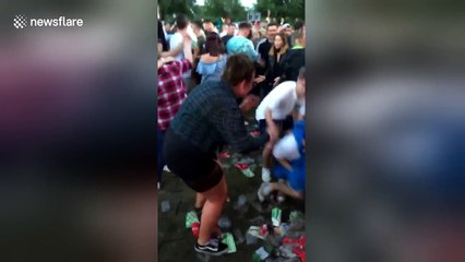 Festival-goer gets kneed "where it hurts"