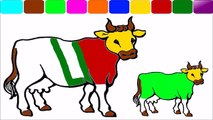 Vaca para colorear página Aprender colores