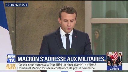 Emmanuel Macron s'adresse aux militaires: "Les Français vous regarderont avec admiration"