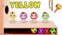 Learn Colors with Surprise Eggs WOODEN HAMMER Chicken BABY Soccer Balls Old MacDonald Nursery Rhymes