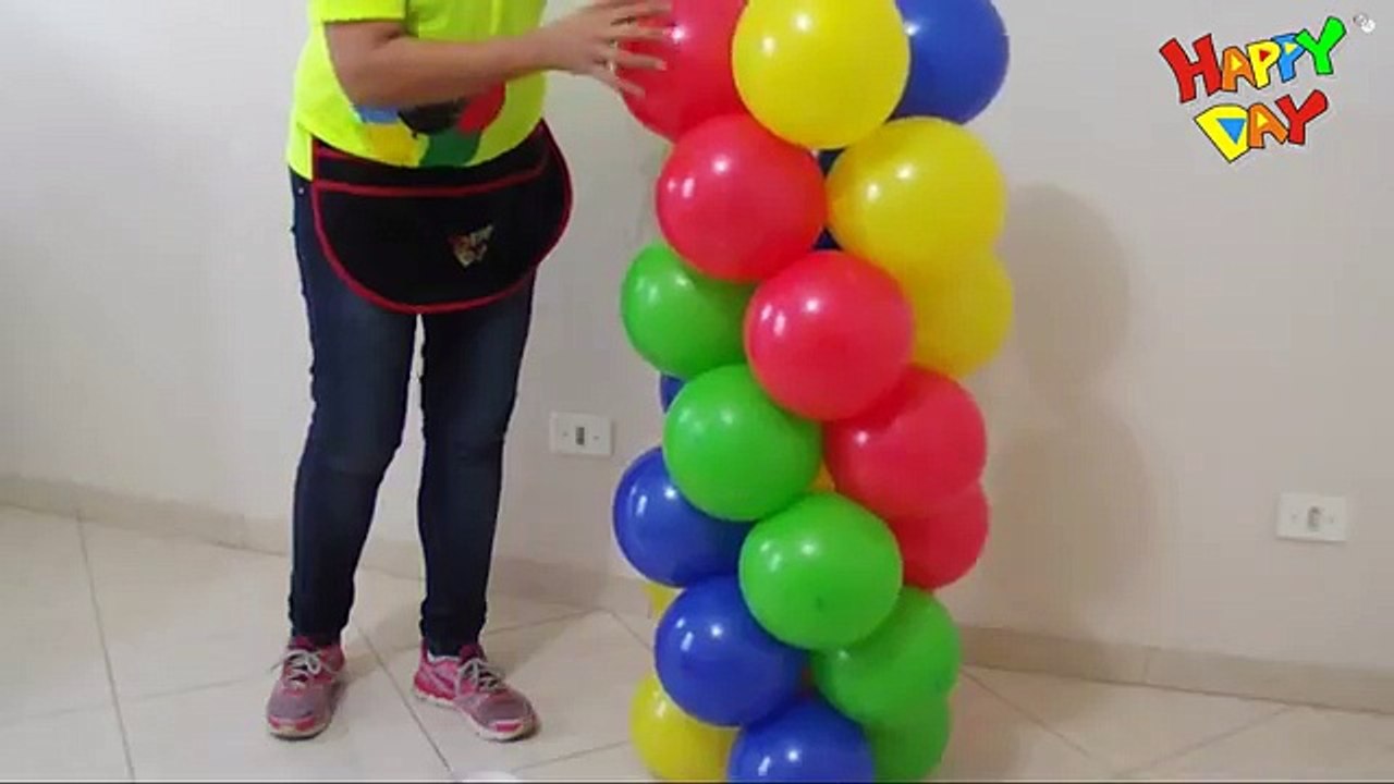 arco de balões espiral com 4 cores tema vingadores (guirlanda de balões 4 cores)