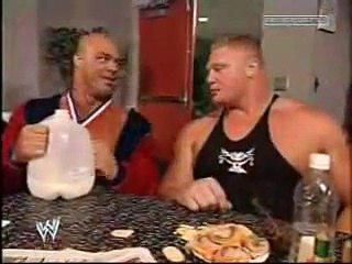 WWE Brock Lesnar & Kurt Angle - Funny Moment