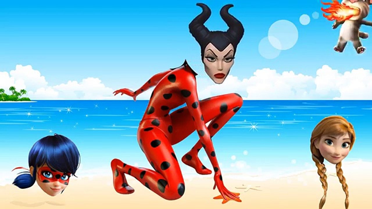 Wrong Heads Disney Princess Frozen Elsa Anna Ladybug Maleficent Finger Family Learn Colors For Kids