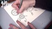 Old School Tattoo Flash Painting Tutorial - Kid Slug & Traditional Flowers with Copic Markers