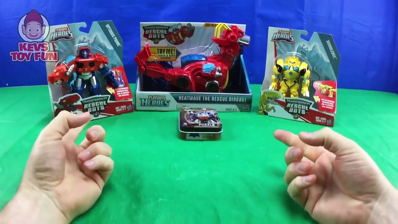 Transformers Rescue Bots Optimus Prime Bumblebee Heatwave Dinobots Toy Figures Save Cody & Doc Green