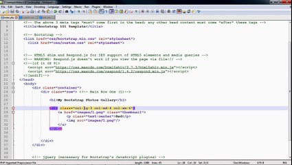Part 9 Bootstrap Grid System Image Class Project