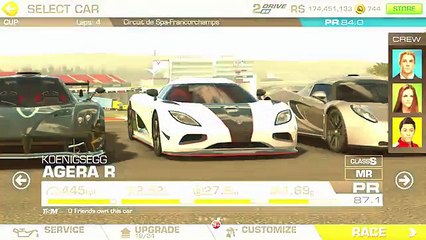 Real Racing 3 Gameplay Hennessey Venom GT & Koenigsegg Agera R @ Spa