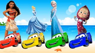 Wrong Cars Frozen Elsa Cinderella Masha Moana Finger Family Song And Learn Colors