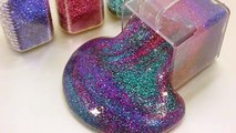 How To Make Galaxy Glitter Colors Slime Water Clay DIY Learn Colors Slime BaBy Doll Jelly Bath