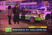San Isidro: repartidor de comida rápida resulta herido tras chocar contra taxi