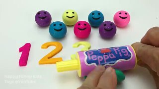 Fun Learning Colours and Numbers with Glitter Play Doh Smiley Face Creative for Kids & Preschools