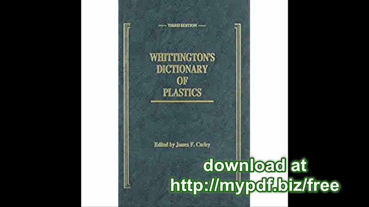 Whittington's Dictionary of Plastics, Third Edition (hardcover)