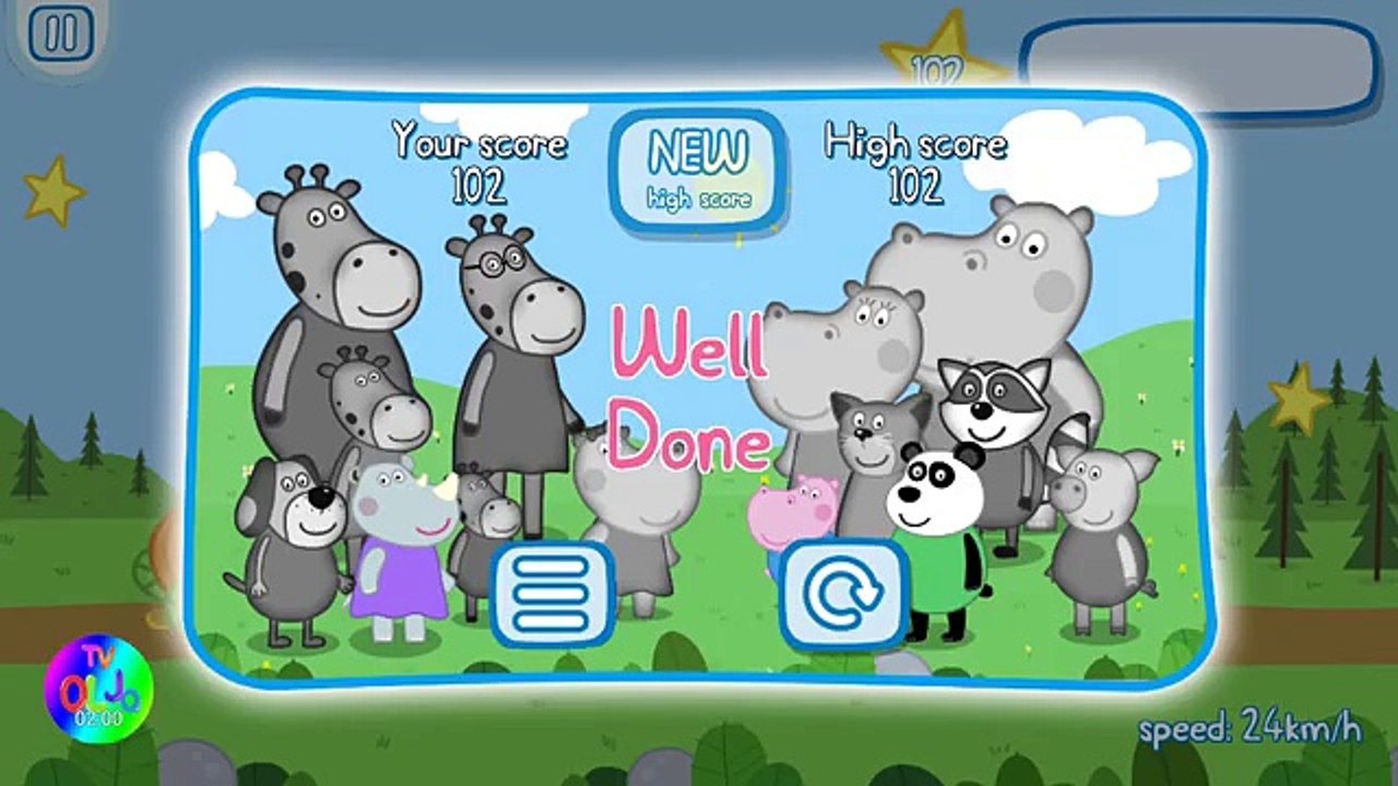 Hipopótamo Peppa - Niños de bicicletas - Juego de dibujos animados para los niños