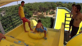 Dangerous Hill Water Slide at Aqualand Antalya