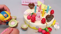 Toy Cutting Velcro Cakes Birthday Cake Wooden Fruits Playset Toys 뽀로로 와 생일 케이크 소꿉놀이 장난감