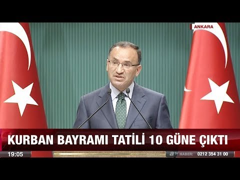 Kurban bayramı tatili 10 güne çıktı! - 15 Ağustos 2017