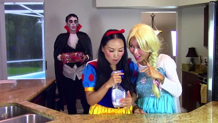 Vampire vs Frozen Elsa & Snow white in love? Wheres spiderman? funny superhero video