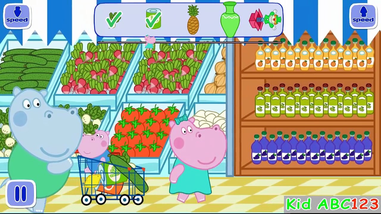 Hippo Pig go to the supermaket - Best game for Kids