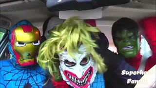 SUPERHEROS DANCING IN A CAR - Spiderman & hulk & iron man compilation funny real life