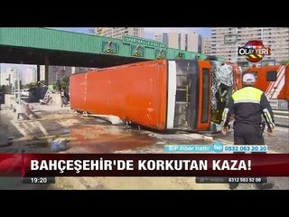 Bahçeşehir'de korkutan kaza - 3 Ekim 2017