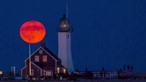 Timelapse Captures Stunning Harvest Moon in Scituate, Massachusetts