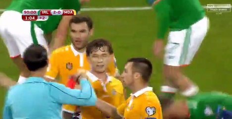 Alexandru GatcanRED CARD Ireland 2-0 Moldova 06.10.2017