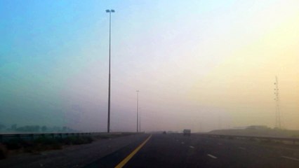 Timelapse video of driving on a foggy morning to RAK