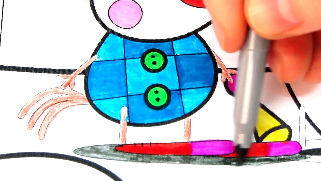 Peppa Pig George Pig with Spider and other Coloring Book Pages Learning Colors Video For Kids