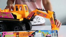 รีวิวของเล่น - รถแม็คโคร power truck ตักดินทำภารกิจ วีดีโอสำหรับเด็ก