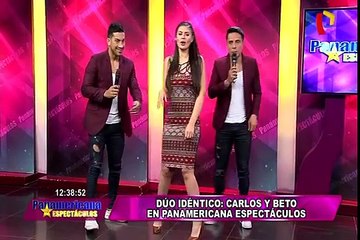 “Dúo Idéntico” nos canta en vivo el himno de la Teletón