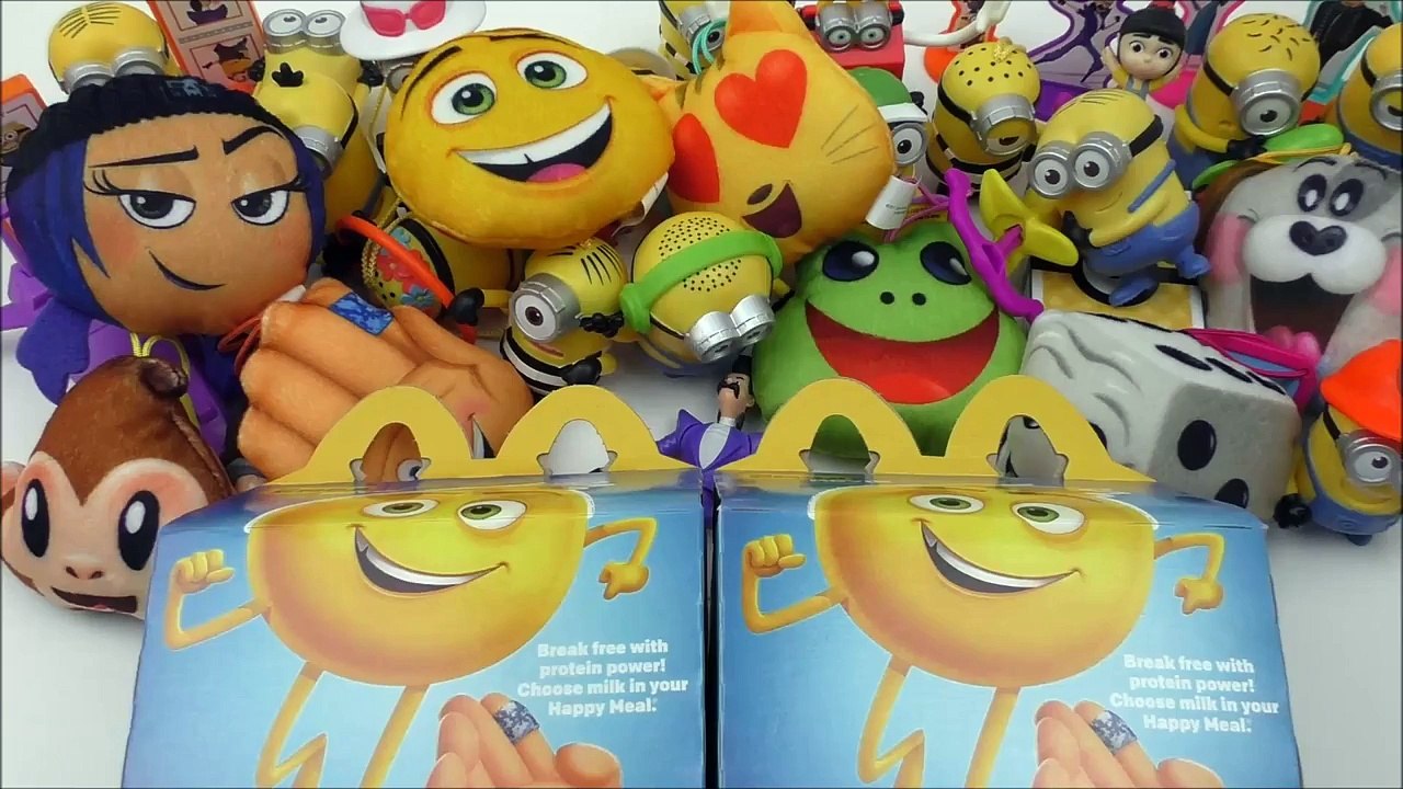 2017 McDONALD'S THE EMOJI MOVIE HAPPY MEAL TOYS BOX FULL SET 8 PLUSH USA NEXT HAPPY MEAL BOOKS KIDS-zfijjFBQuu8