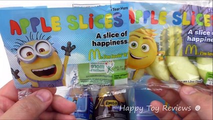 2017 McDONALD'S THE EMOJI MOVIE HAPPY MEAL TOYS VS DESPICABLE ME 3 FOOD PRODUCTS FULL SET COLLECTION-Y-SHFWyd18k