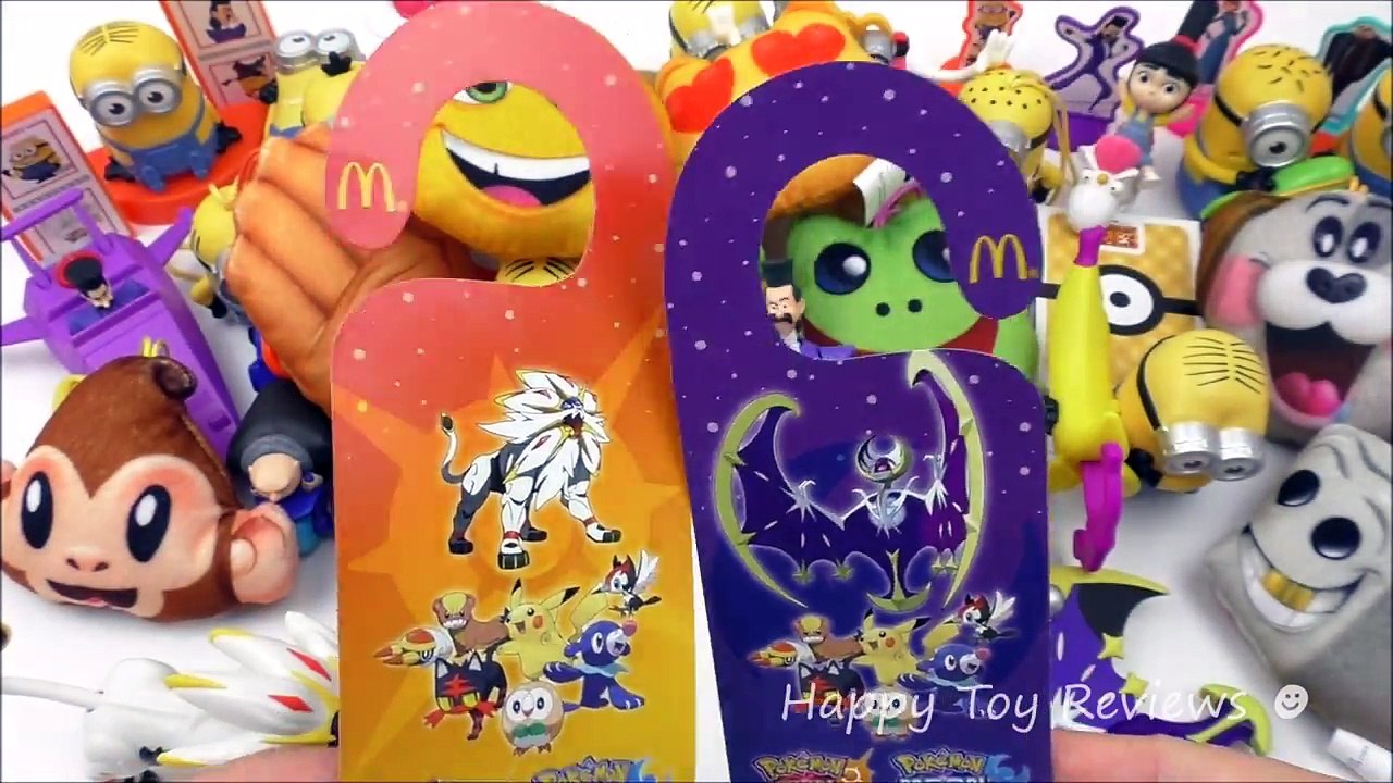 2017 NEXT McDONALD'S POKEMON SUN & MOON HAPPY MEAL TOYS KID DOOR KNOB HANGERS FULL SET 2 EMOJI MOVIE-vOIZCpcBuwo